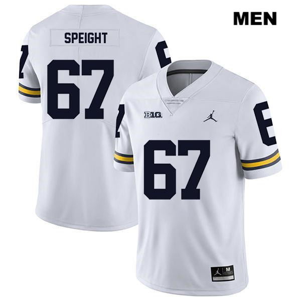 Men's NCAA Michigan Wolverines Jess Speight #67 White Jordan Brand Authentic Stitched Legend Football College Jersey VK25J15MN
